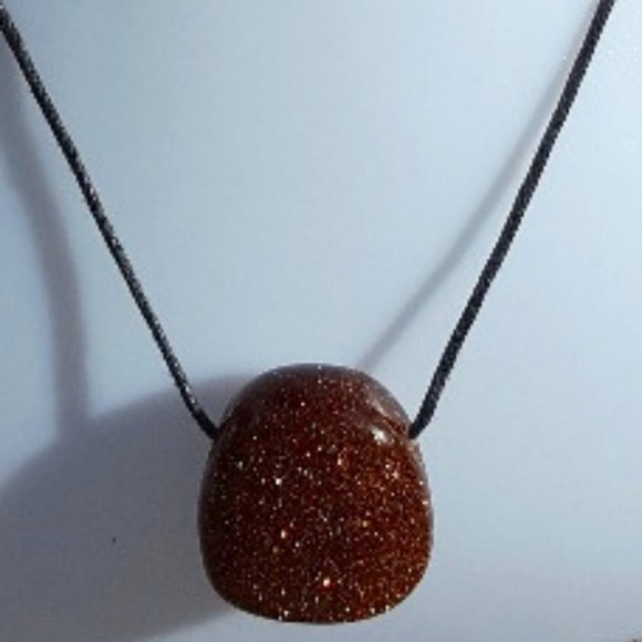 Sparkly! Genuine chunky goldstone pendant - Picture 1 of 3
